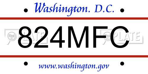 824MFC District Of Columbia License Plate