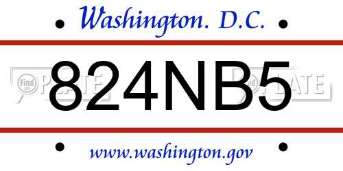 824NB5 District Of Columbia License Plate