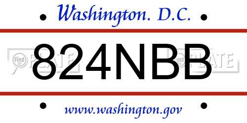 824NBB District Of Columbia License Plate