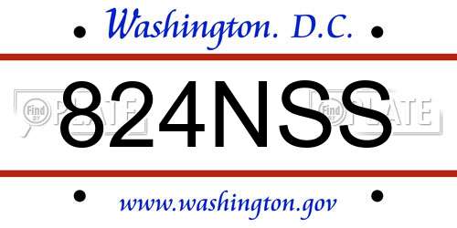 824NSS District Of Columbia License Plate