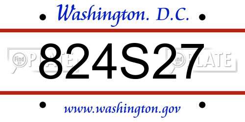 824S27 District Of Columbia License Plate