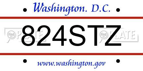 824STZ District Of Columbia License Plate