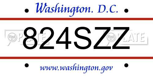 824SZZ District Of Columbia License Plate