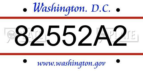 82552A2 District Of Columbia License Plate