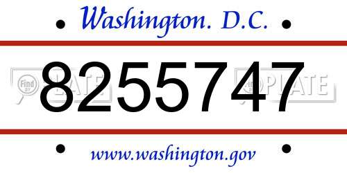 8255747 District Of Columbia License Plate