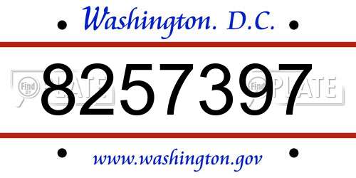 8257397 District Of Columbia License Plate
