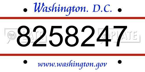 8258247 District Of Columbia License Plate