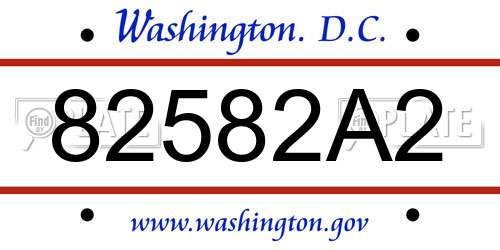 82582A2 District Of Columbia License Plate