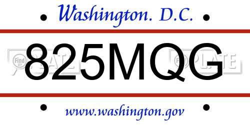 825MQG District Of Columbia License Plate