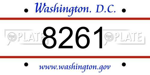 8261 District Of Columbia License Plate