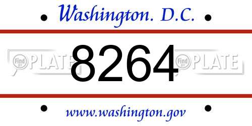8264 District Of Columbia License Plate