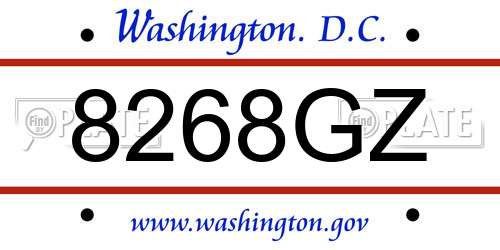8268GZ District Of Columbia License Plate