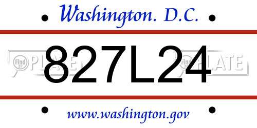 827L24 District Of Columbia License Plate