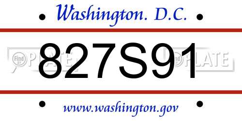 827S91 District Of Columbia License Plate
