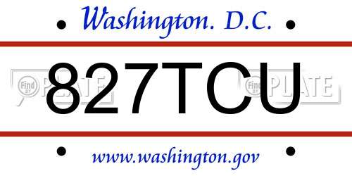 827TCU District Of Columbia License Plate