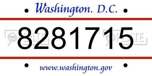 8281715 District Of Columbia License Plate