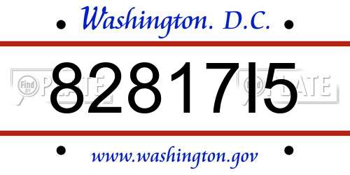 82817I5 District Of Columbia License Plate