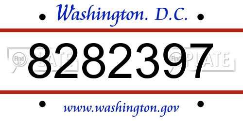 8282397 District Of Columbia License Plate