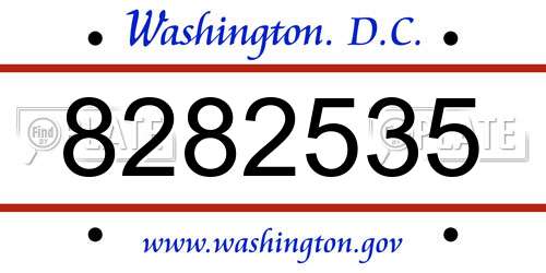 8282535 District Of Columbia License Plate