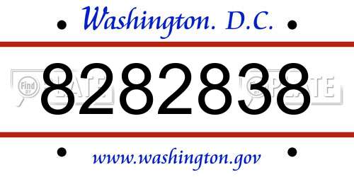 8282838 District Of Columbia License Plate