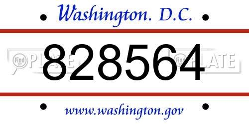 828564 District Of Columbia License Plate