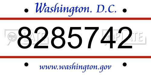 8285742 District Of Columbia License Plate
