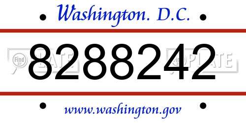 8288242 District Of Columbia License Plate