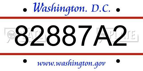 82887A2 District Of Columbia License Plate