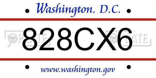 828CX6 District Of Columbia License Plate