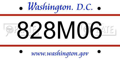 828M06 District Of Columbia License Plate