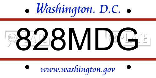 828MDG District Of Columbia License Plate