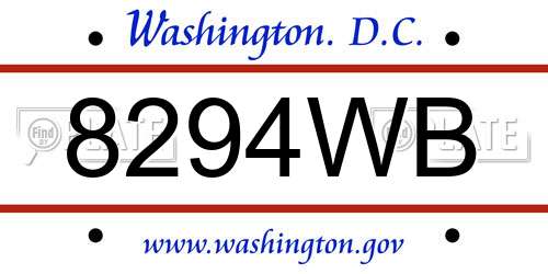 8294WB District Of Columbia License Plate