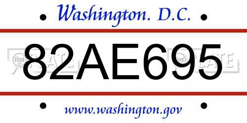 82AE695 District Of Columbia License Plate