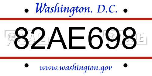82AE698 District Of Columbia License Plate