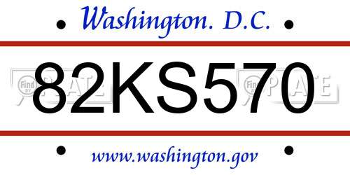 82KS570 District Of Columbia License Plate