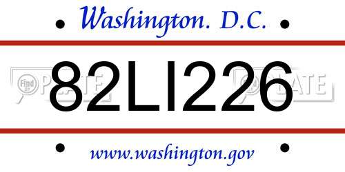 82LI226 District Of Columbia License Plate