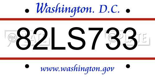 82LS733 District Of Columbia License Plate