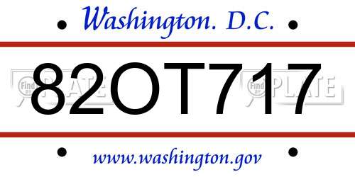 82OT717 District Of Columbia License Plate