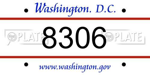 8306 District Of Columbia License Plate