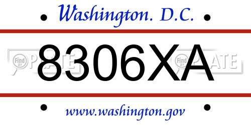 8306XA District Of Columbia License Plate
