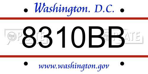 8310BB District Of Columbia License Plate