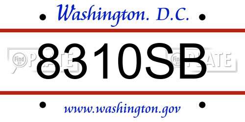 8310SB District Of Columbia License Plate