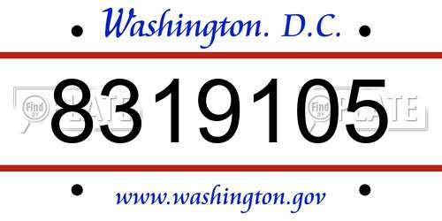8319105 District Of Columbia License Plate