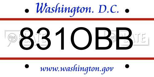 831OBB District Of Columbia License Plate
