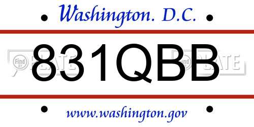 831QBB District Of Columbia License Plate