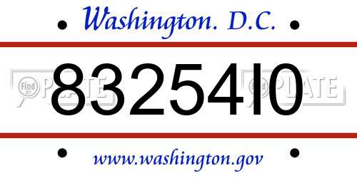 83254I0 District Of Columbia License Plate