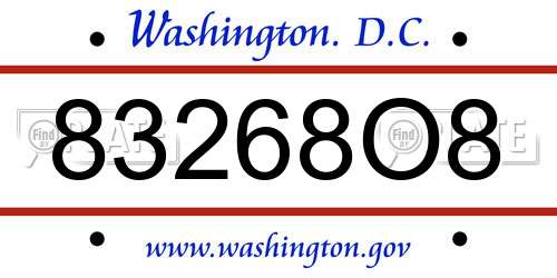 83268O8 District Of Columbia License Plate