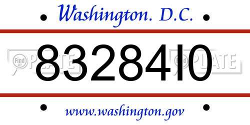 83284I0 District Of Columbia License Plate