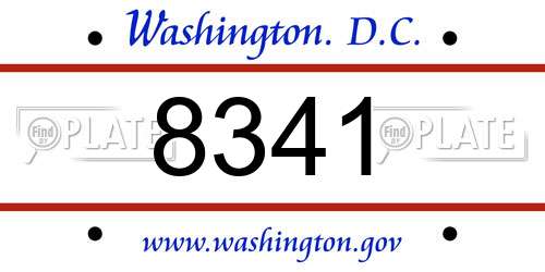 8341 District Of Columbia License Plate