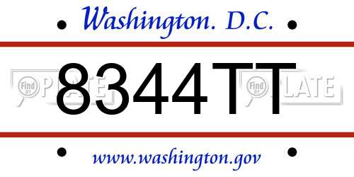 8344TT District Of Columbia License Plate